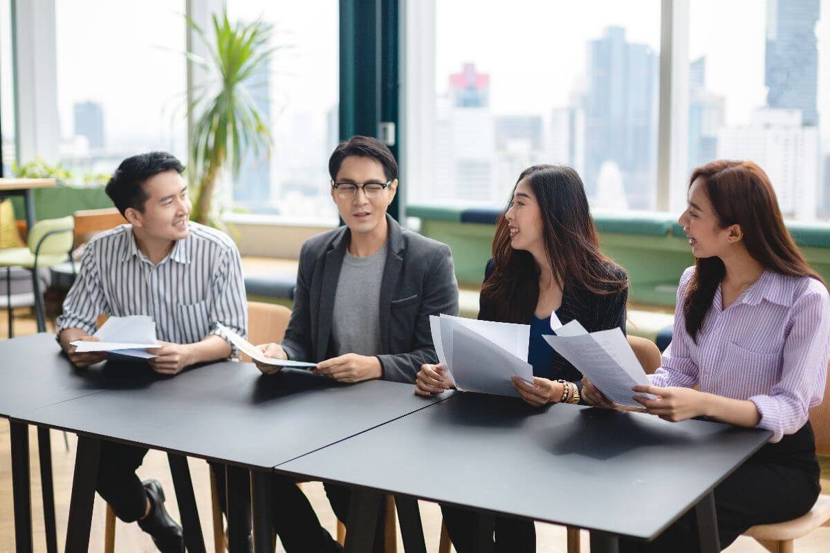 employees in office during local c suite recruitment